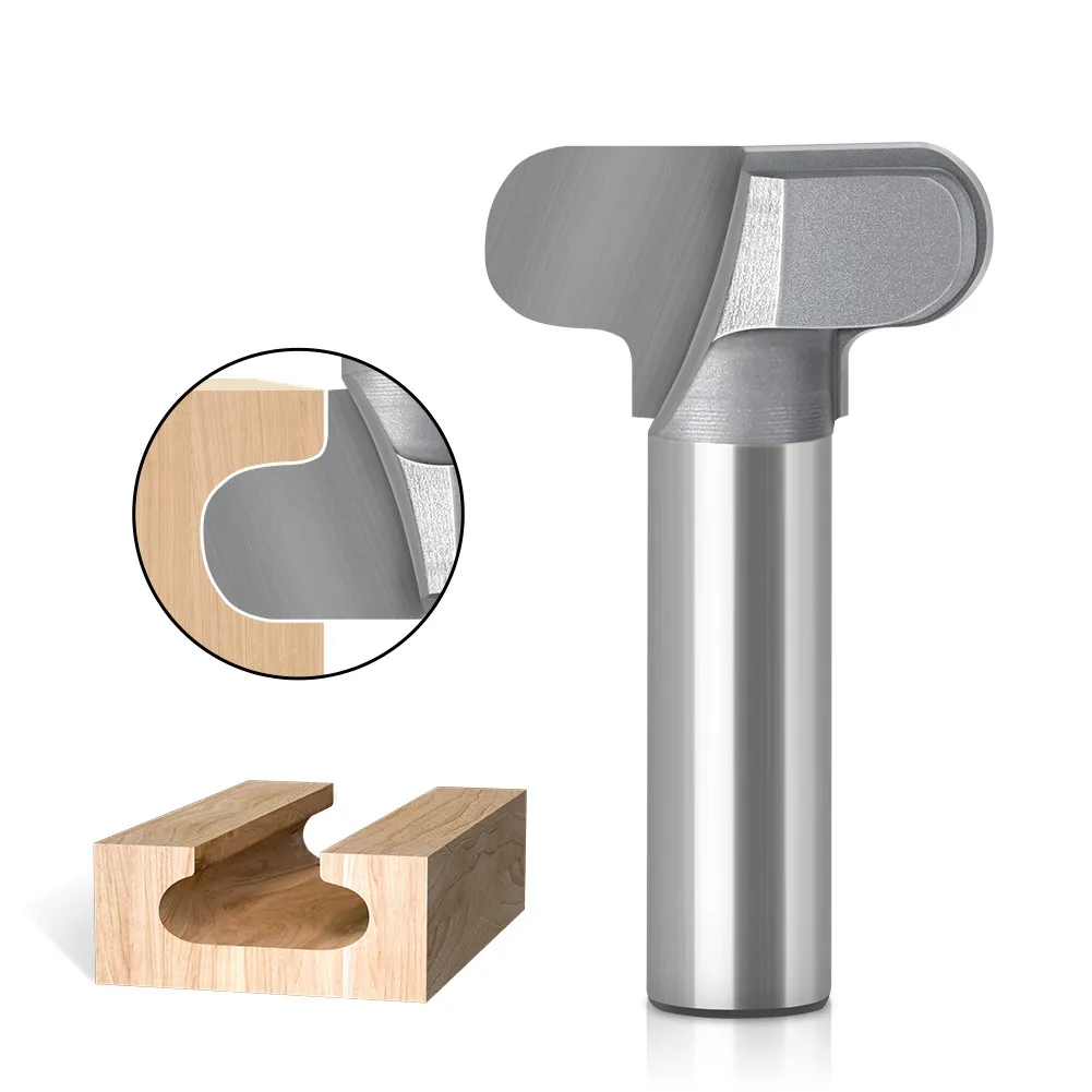 Cabinet Door Double‑Arc Profiling & T‑Slot Router Bit Set – Finger Pull Cutter, Chamfering Bit, and Bottom Cleaning Trimmer Tools for Woodworking